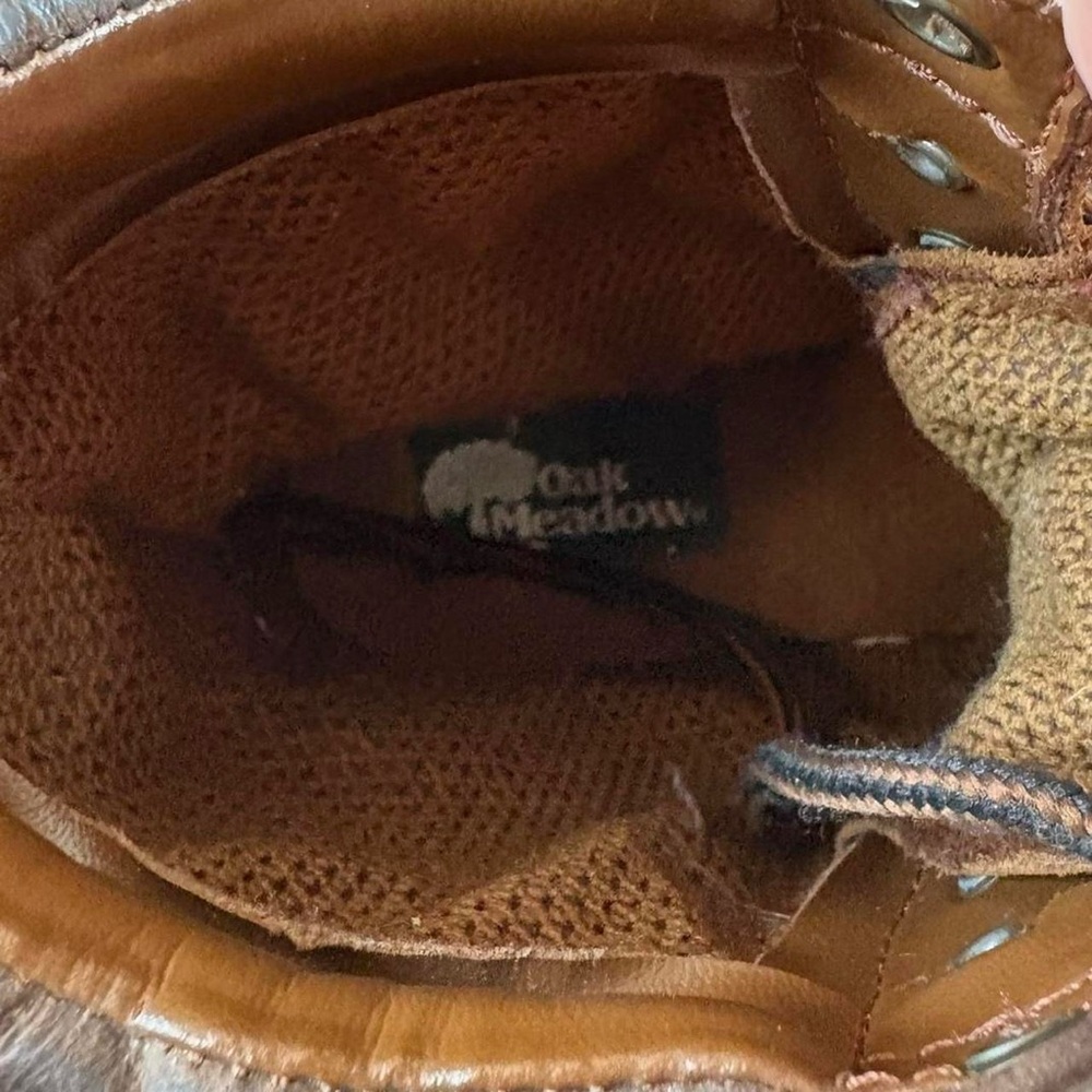 Vintage Oak Meadow brown leather moc toe outdoor lace up boots size 8M US - Picture 8 of 8